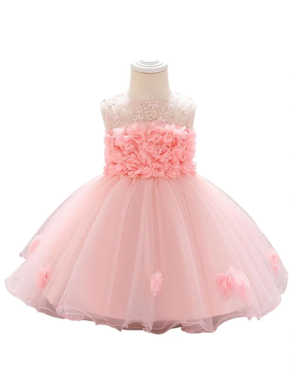 Pink Tulle Floral Princess Dress 9-12M Toddler Girl